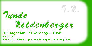 tunde mildenberger business card